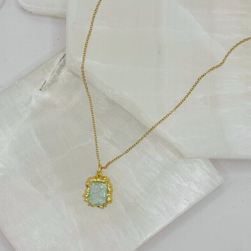 MELTED LIGHT BLUE CRYSTAL necklace