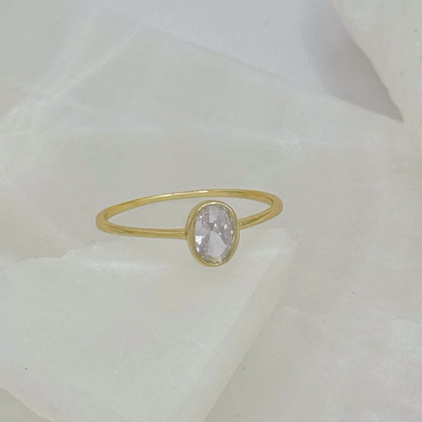 GOLD DAINTY OVAL ring