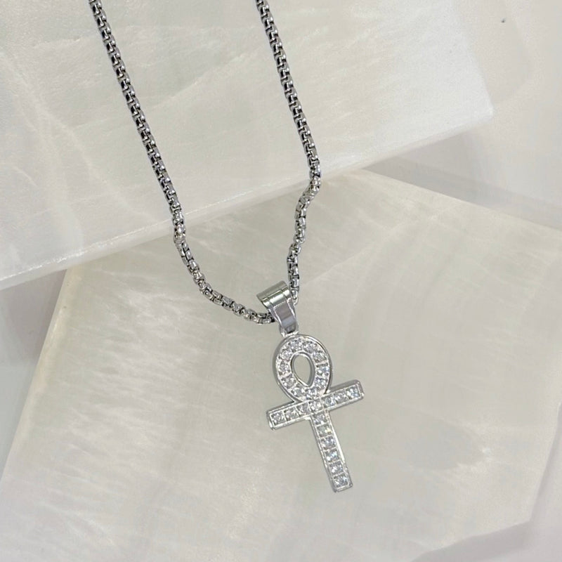 SILVER BOLD ANKH necklace