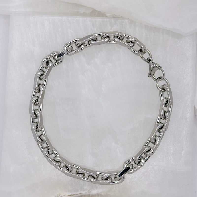 6MM SILVER CHAIN LINK bracelet