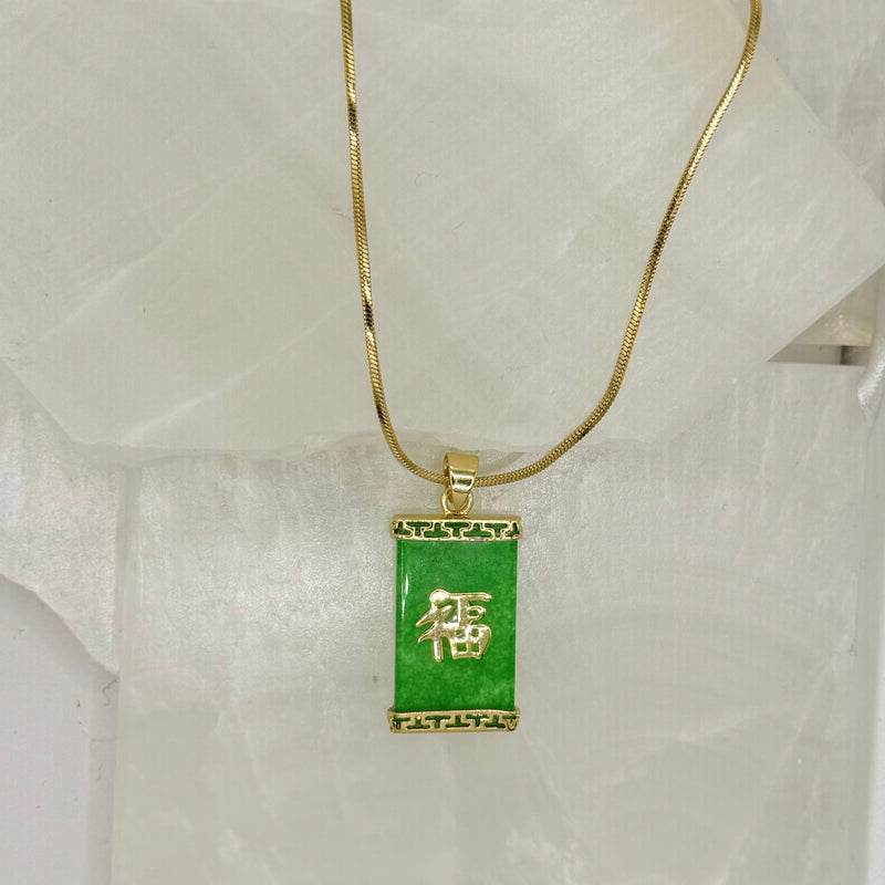 LOVE GREEN JADE necklace