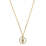 WHITE HAMSA CIRCLE necklace