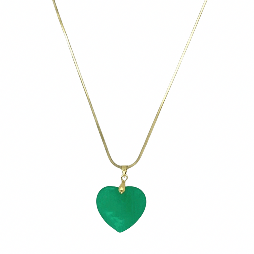 Medium Heart Green selling Jade charm pendant