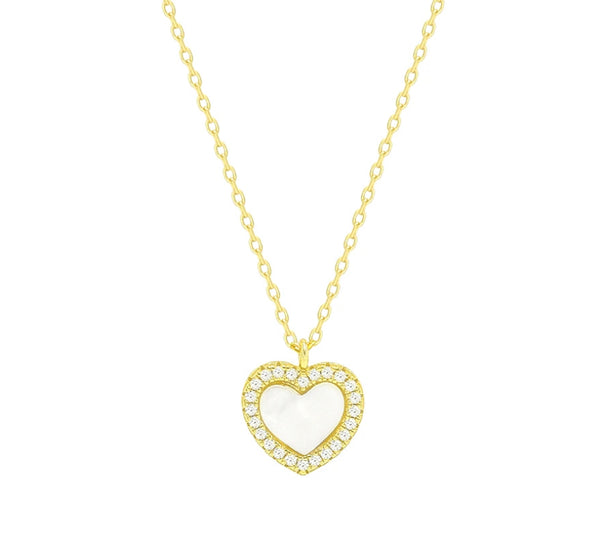 HEART MOTHER OF PEARL SUPER MINI necklace