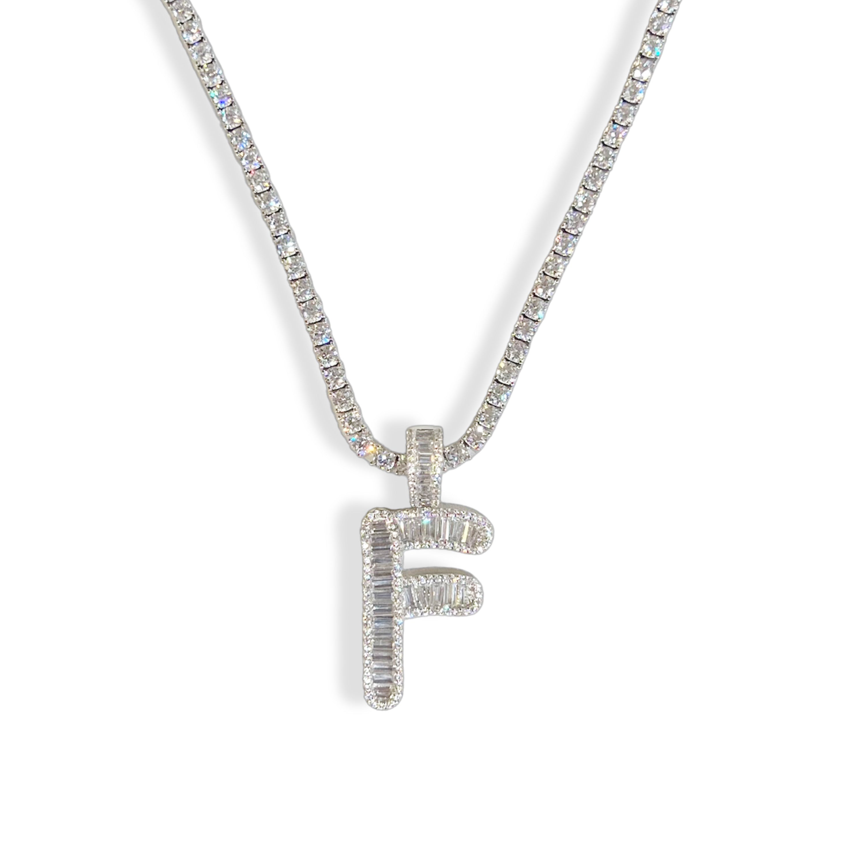 Tennis necklace clearance with initial