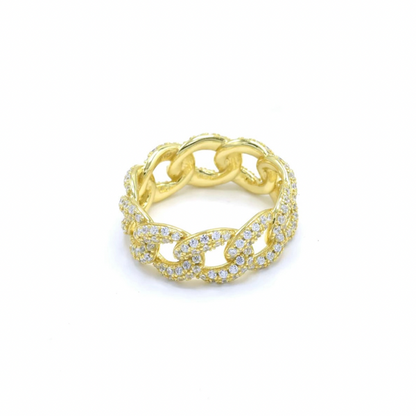 GOLD CUBAN CZ II ring