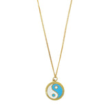 LIGHT BLUE YIN YANG necklace