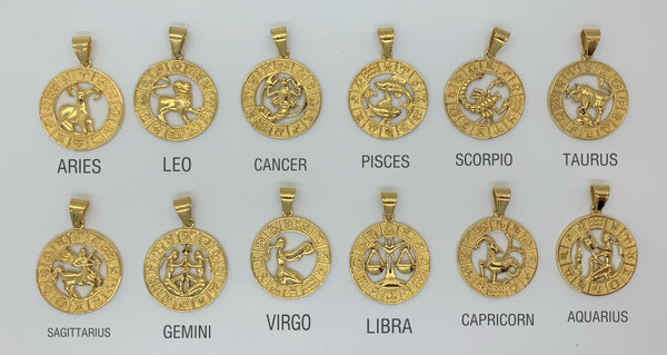 GOLD ZODIAC MEDALLION necklace